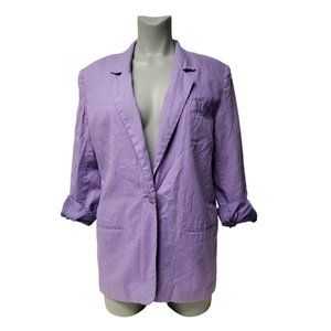 90s - 00s Oleg Cassini purple linen blend blazer . large
